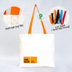 Gabardin Bez Çanta Turuncu Kulp 40x35cm (Özelleştirilebilir) - Görsel 4