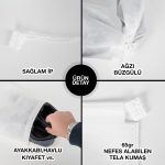 Ultrasonik Beyaz Tela Kese - İp Büzgülü - 42x32cm - Ayakkabı Ve Çamaşır Torbası - 100'li Paket - Görsel 2