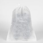 Ultrasonik Beyaz Tela Kese - İp Büzgülü - 42x32cm - Ayakkabı Ve Çamaşır Torbası - 100'li Paket