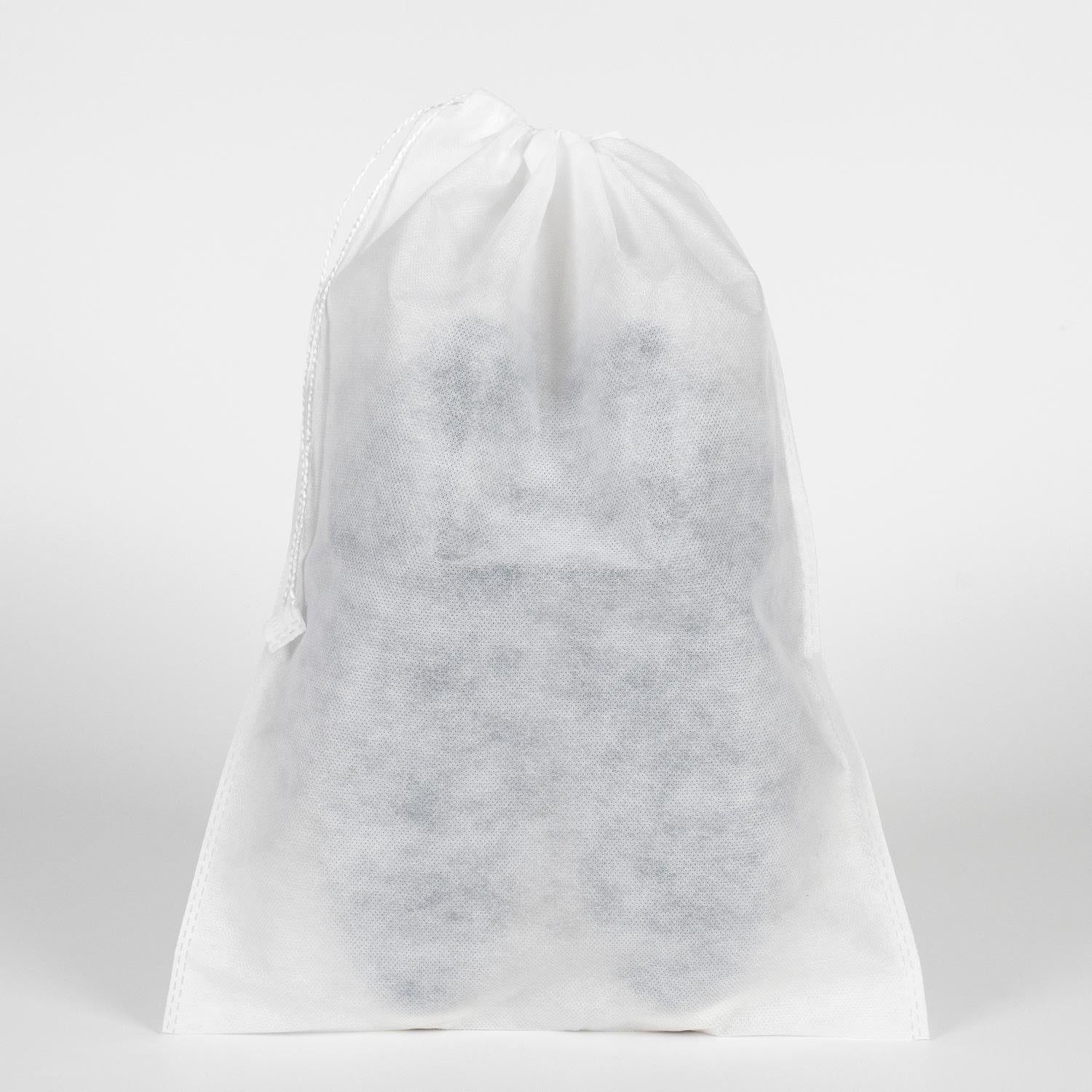 ultrasonik-tela-kese-beyaz-4 Ultrasonik Beyaz Tela Kese - İp Büzgülü - 42x32cm - Ayakkabı Ve Çamaşır Torbası - 100'li Paket - Görsel 1