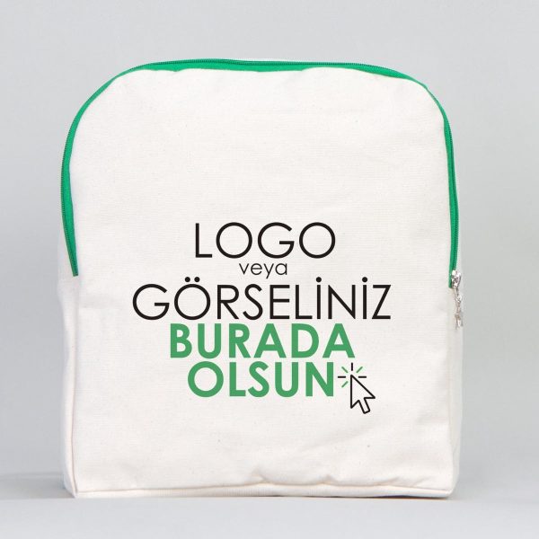 Yeşil VIP Kanvas Sırt Çantası (Özelleştirilebilir)