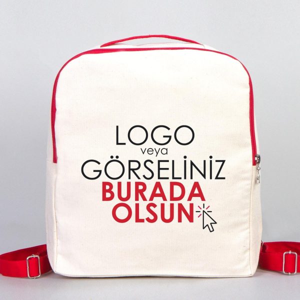 Kırmızı VIP Kanvas Sırt Çantası (Özelleştirilebilir)