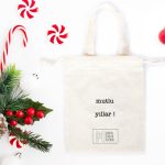 Mutlu Yıllar Minimalist Baskılı Yılbaşı Bez Kese- 15x20cm Tek Tutma Kısa Kulp (Özelleştirilebilir) - Görsel 4